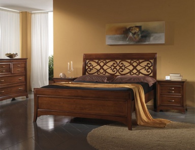 Bed with high headboard, at the stilema stand