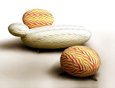 Supersassi designer sofa, Rossi di Albizzate