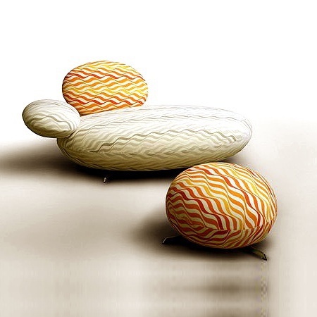 Supersassi designer sofa, Rossi di Albizzate