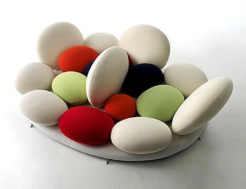 Supersassi designer sofa, Rossi di Albizzate