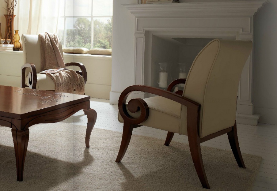 Chair with armrests, at the stilema stand
