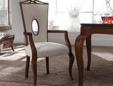 Chair with armrests, at the stilema stand