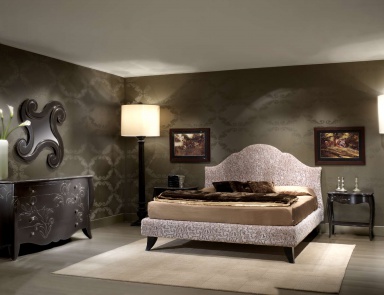 Double bed on a frame of wood, Giorgio Piotto