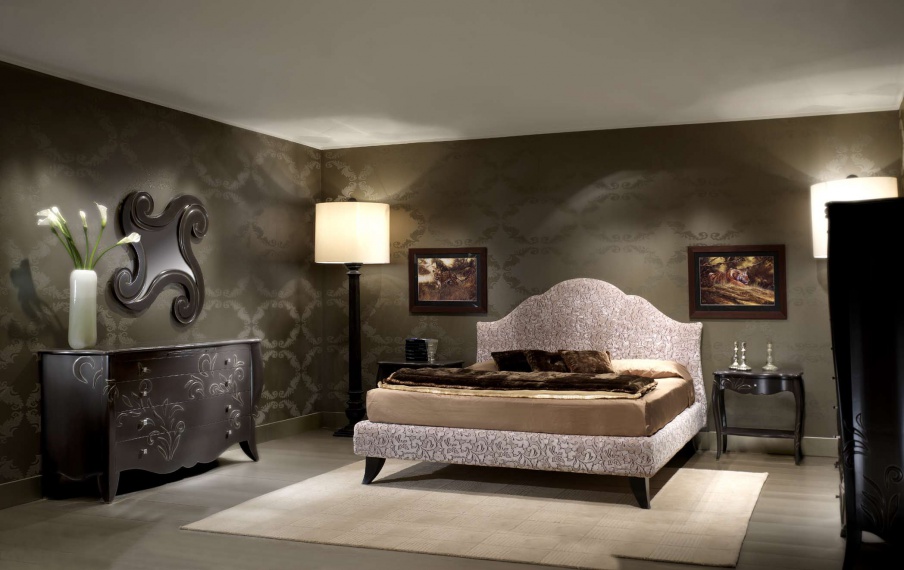 Double bed on a frame of wood, Giorgio Piotto