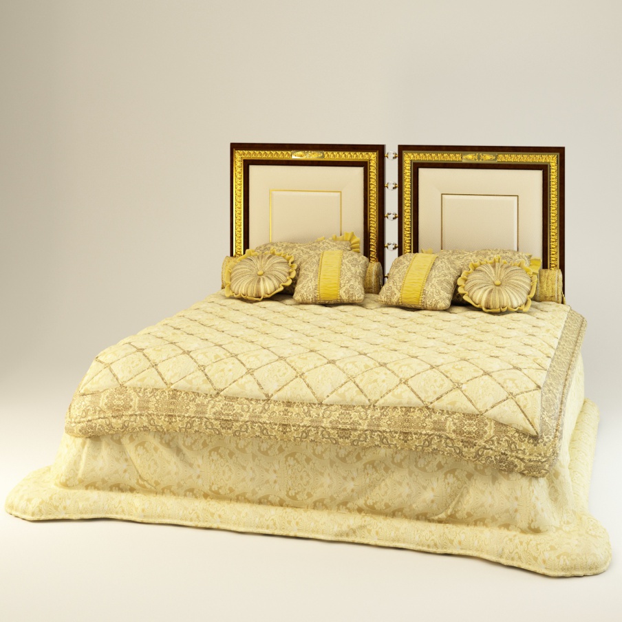 Double bed solid wood with upholstered headboard Arcade Royale, Turri