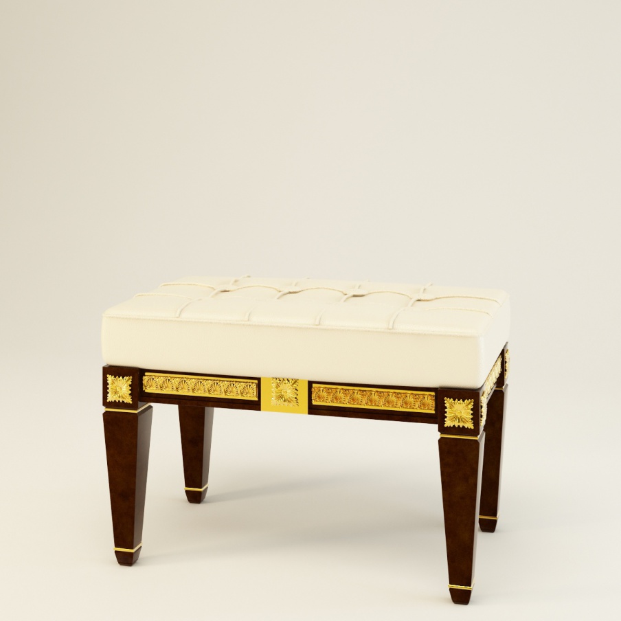 Pouf in solid wood with padded harnesses Arcade Royale, Turri