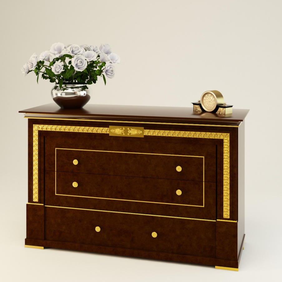 Commode with 4 drawers made of solid wood Arcade Royale, Turri