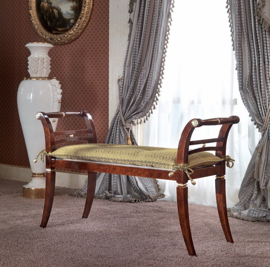 Upholstered bench solid wood Arcade Plus Turri