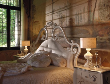 Double bed with filigree headboard, Giorgio Piotto