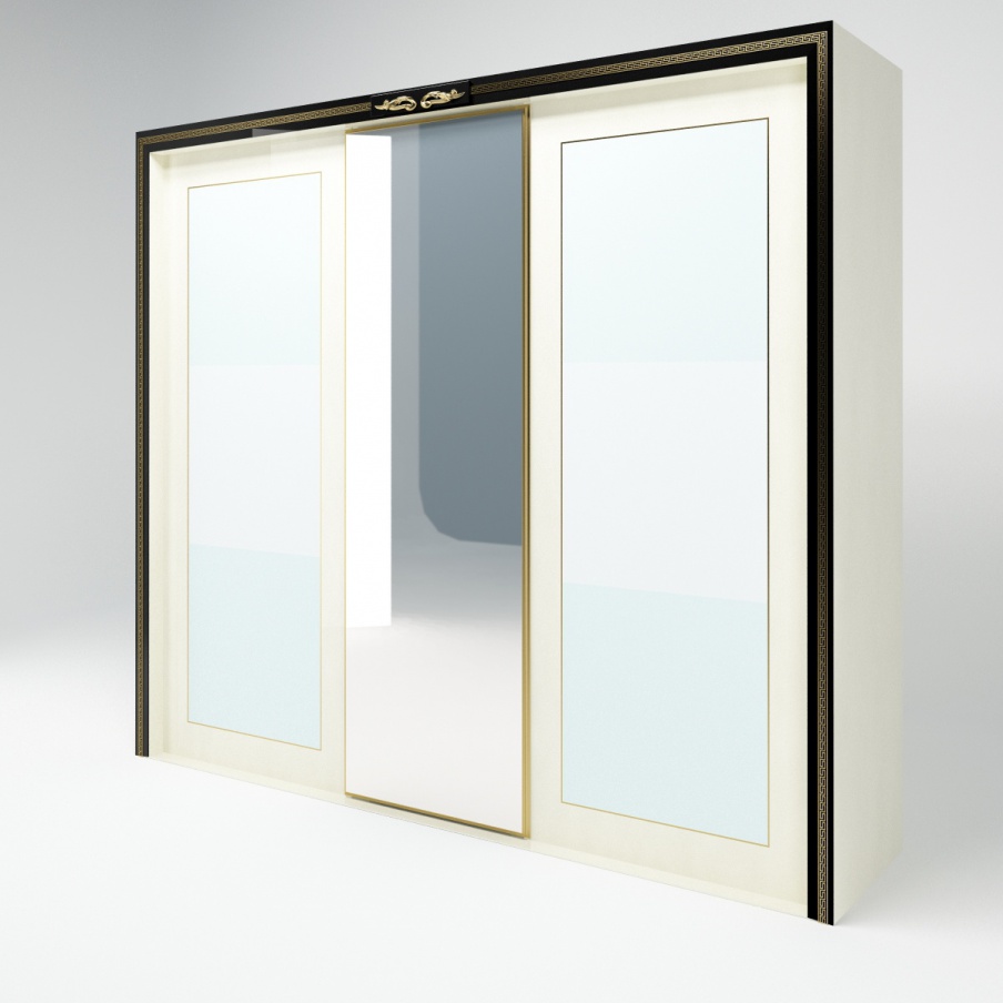 Wardrobe made of solid wood lacquered Hermitage, Turri