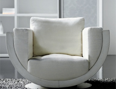 Chair on a swivel base Wave Armchair, Rattan wood