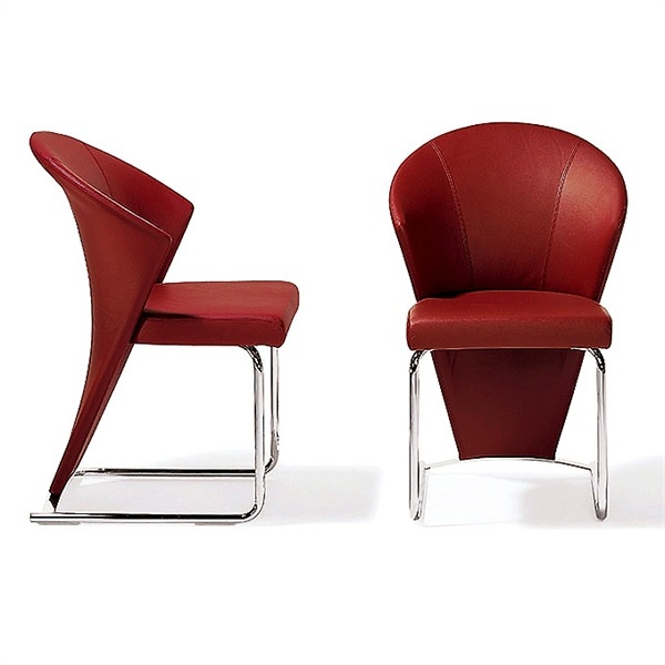 Chair in leather upholstery Ronald Schmitt