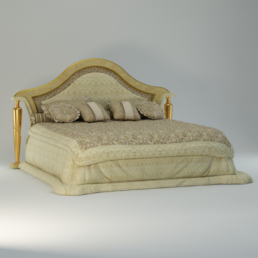 Bed double made of solid wood of The Palm, Turri