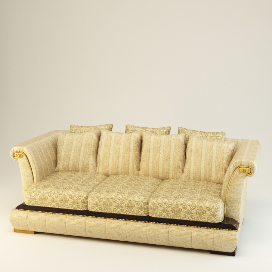 Three-seater sofa in solid wood Lexus, Turri