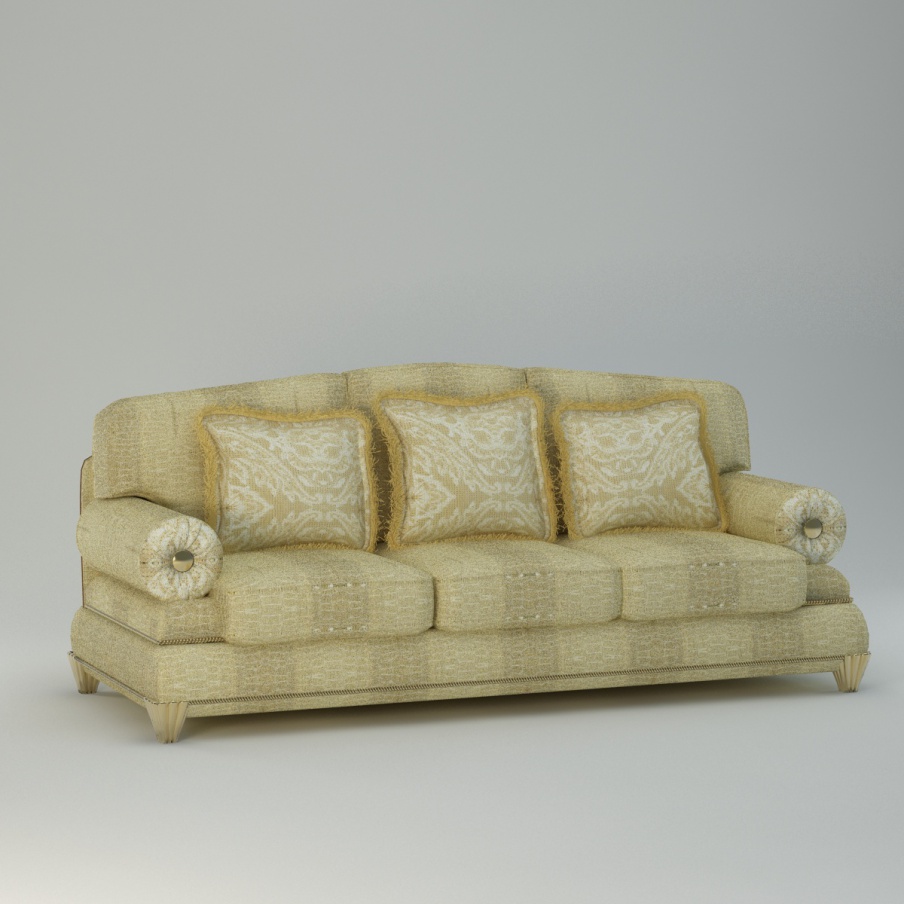 Three-seater sofa in solid wood Royale, Turri