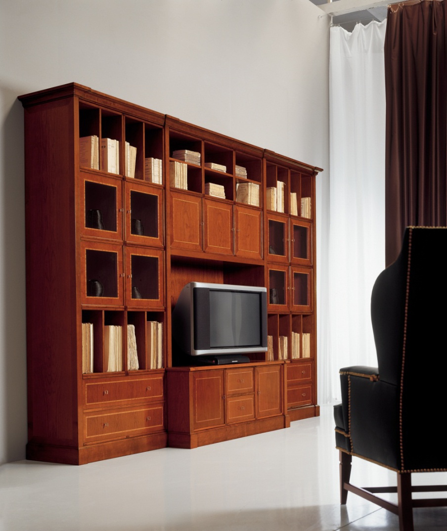 Bookcase cherry wood L1203, Annibale Colombo