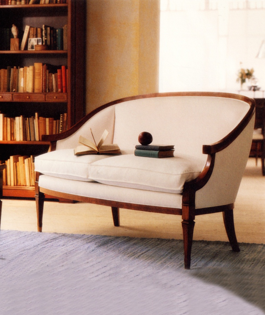 Two-seater sofa in solid cherry A1166, Annibale Colombo