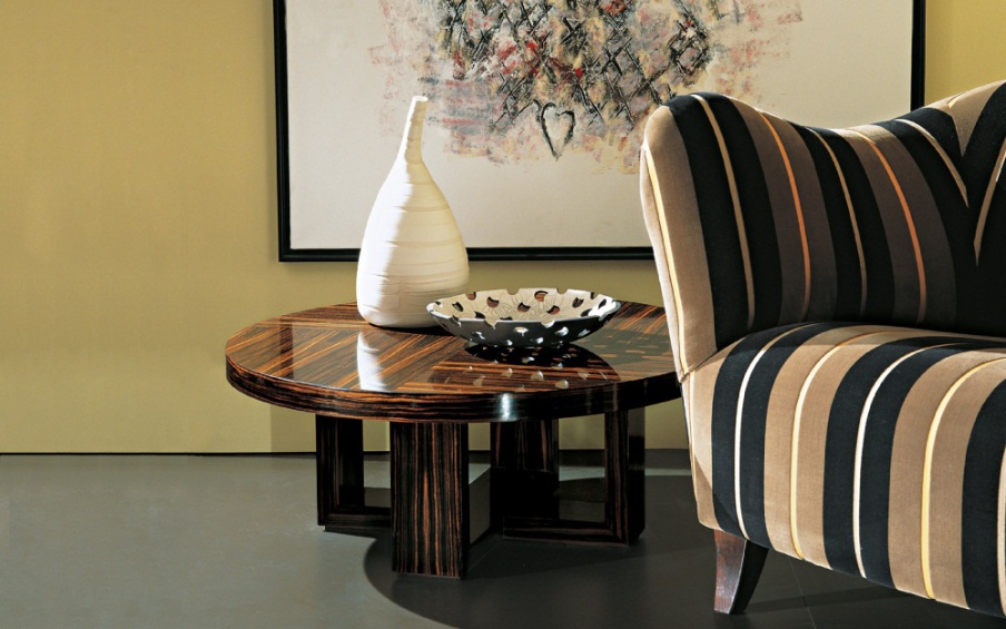 Coffee table in ebony O1334, Annibale Colombo