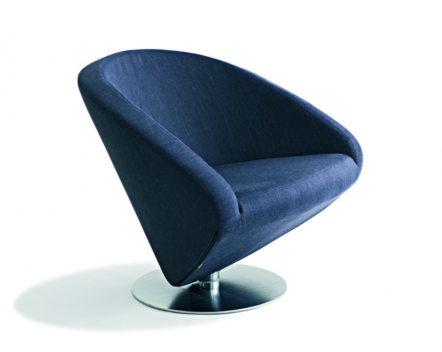 Chair swivel upholstered leather or textile Love 032501, Arketipo