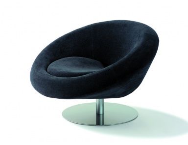 Chair upholstery leather or textile rotating Moon 032201, Arketipo