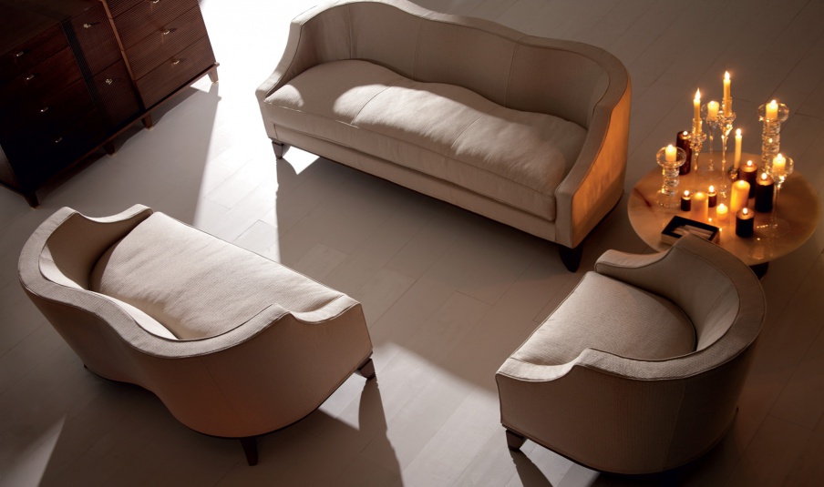 Sofa with fabric upholstery Valentino, Angelo Cappellini