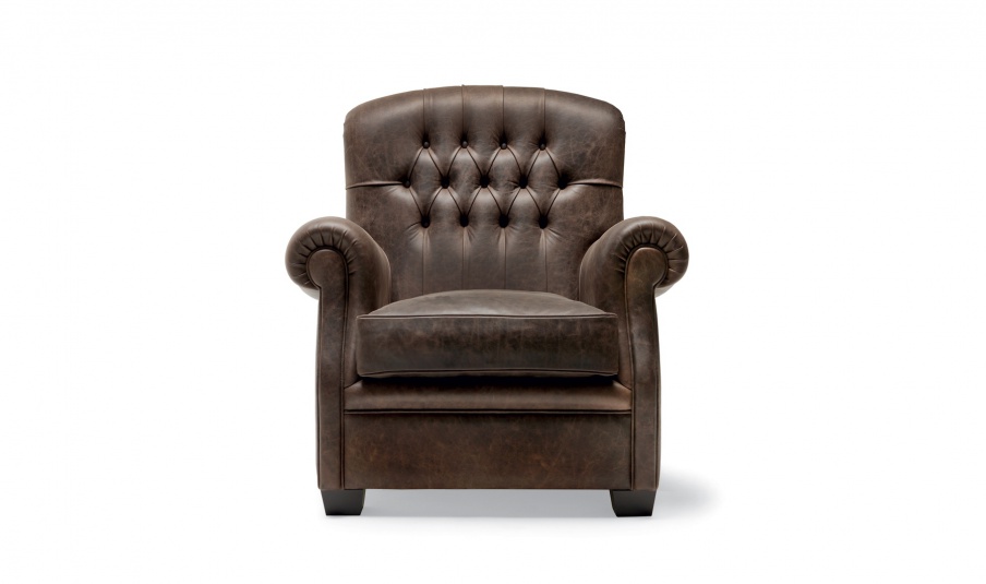 Chair with rounded armrests Loris, Angelo Cappellini