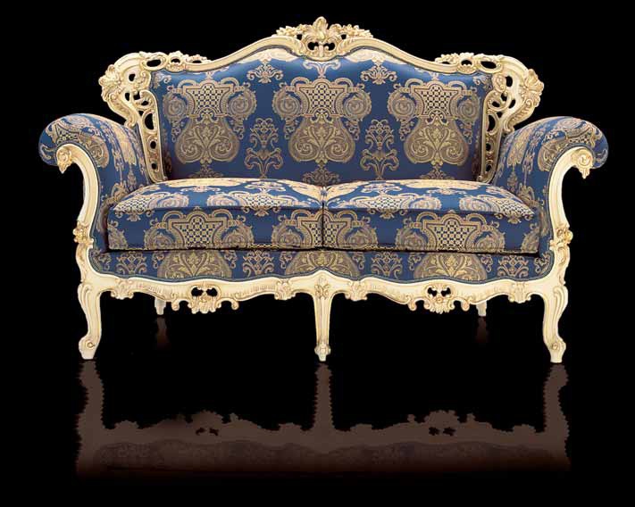 Two seater sofa wooden frame, Fratelli Radice