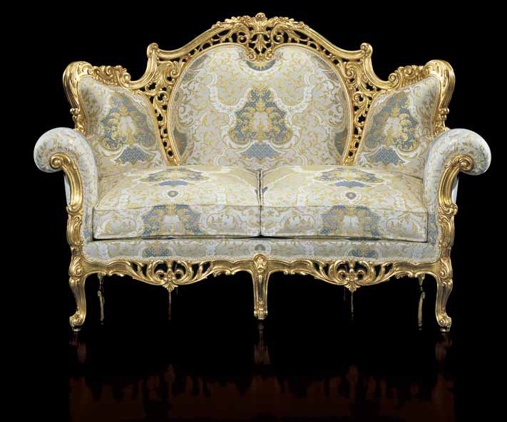 Two seater sofa with openwork back, Fratelli Radice