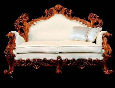 Double sofa on the carved frame, Fratelli Radice