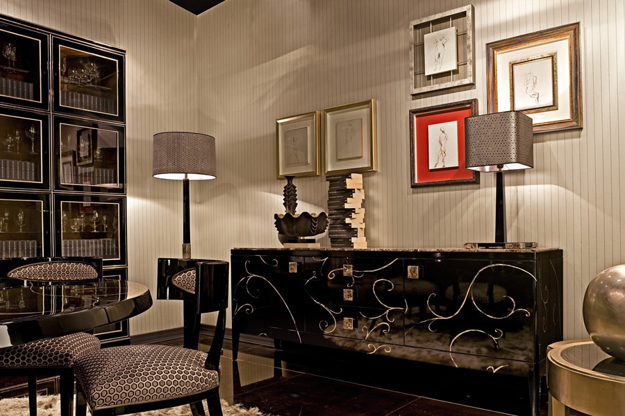 A snack bar wood Luxury Cubica, Minotti Collezioni 