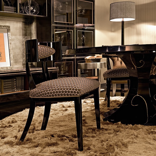 Chair upholstered Luxury Cubica, Minotti Collezioni 