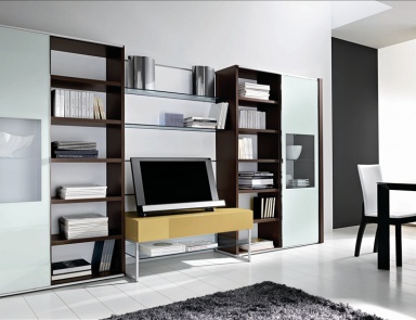 Modular system with shelves for books, Mercantini