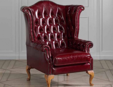 Chair in leather upholstery, Prestige