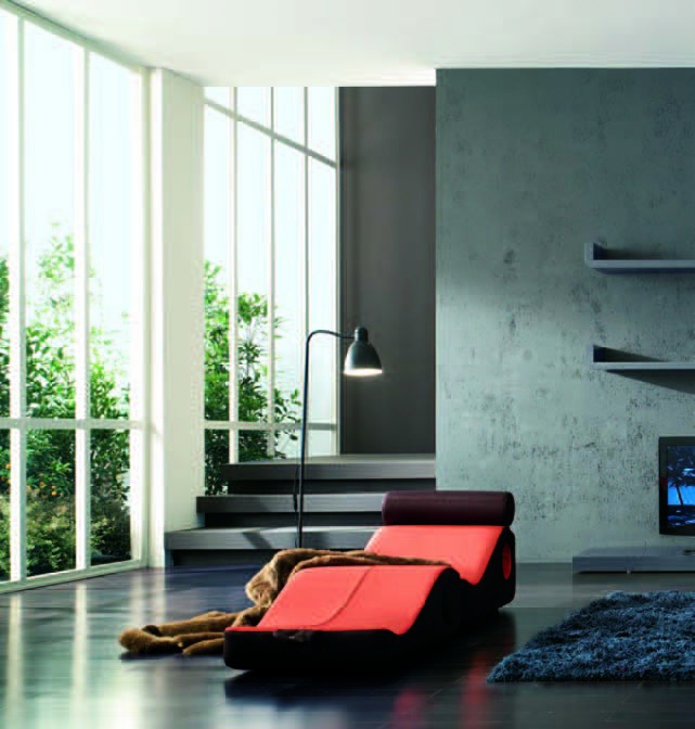 Daybed on a wooden frame upholstered in leather Prelpi