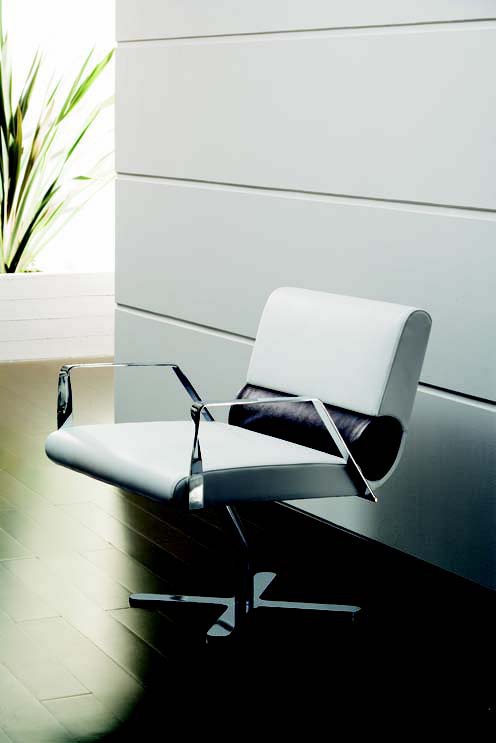 Chair in leather upholstery, Prealpi