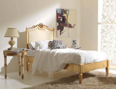 Bed with carved headboard, Silvano Grifoni