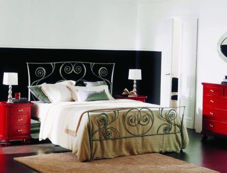 Bed with high headboard and footboard Macrame, Bontempi Casa