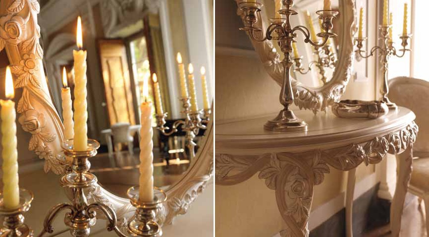 Oval mirror in carved frame Ambiente Giorno, Savio Firmino