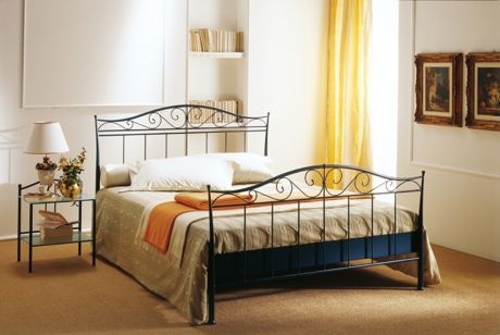Double bed on metal frame with footboard Bramante, Bontempi Casa