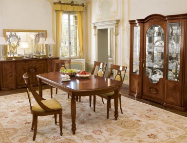 Set for the dining room in veneer with fine inlays Montenapoleone, Alf