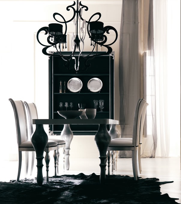 Library cupboard-showcase “righe” Clara for the living room and dining room