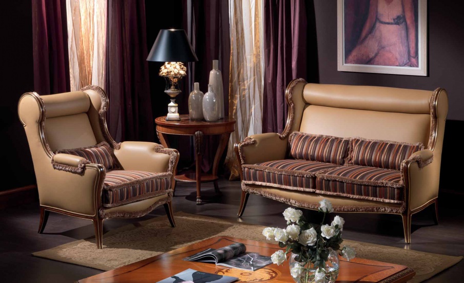 Sofa set in classic style, the sofa and armchair Busnelli Adamo