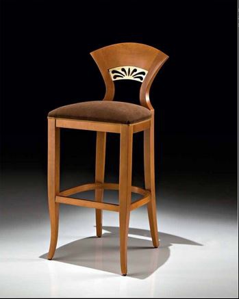 Bar chair with carved back, Bakokko
