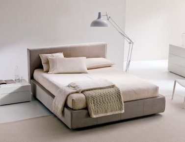 Bed upholstered in leather or textile Spring, Bontempi Casa