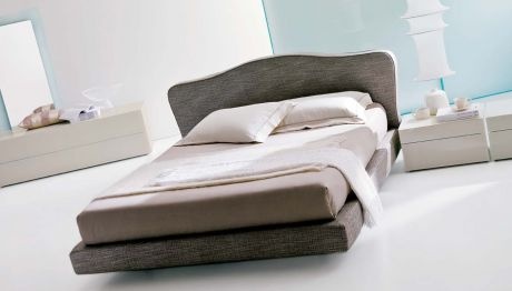 Double bed with upholstered in fabric or leather Zaffiro, Bontempi Casa