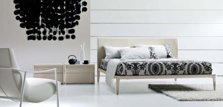 Double bed with leather upholstery Zago, Bontempi Casa