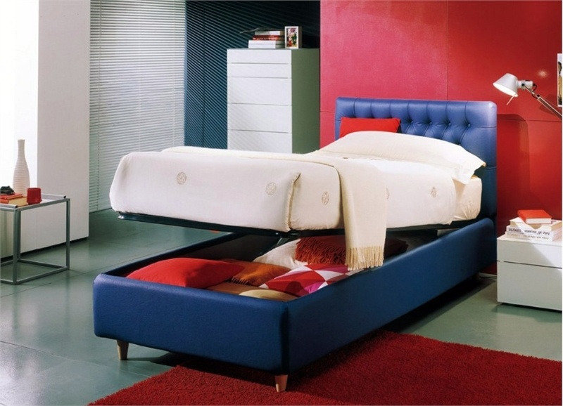 Single bed with fabric or leather Glad, Bontempi Casa