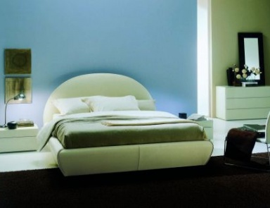 Bed with leather upholstery Neve, Bontempi Casa