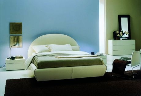 Bed with leather upholstery Neve, Bontempi Casa