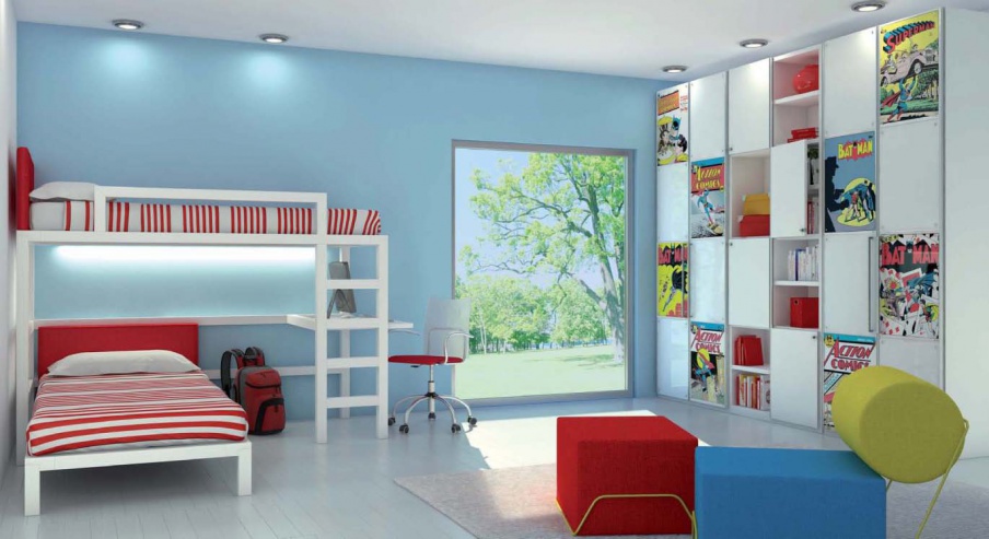 Set for kids room with wall wardrobe, CIA International